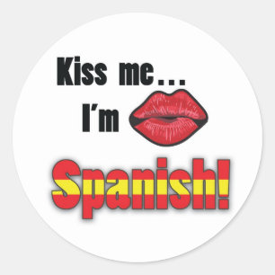 Kus me, ik ben Spaans Ronde Sticker