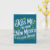 Kus Me Ik Ben Uit New Mexico Grappige St. Patrick' Kaart (Gele Bloem)