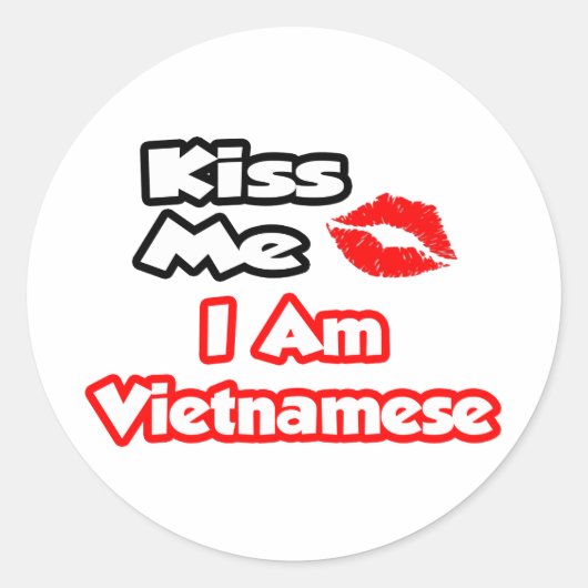 Kus me...ik ben Vietnamees Ronde Sticker (Voorkant)
