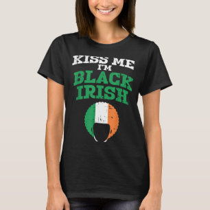 Kus Me Ik Ben Zwarte Ier St Patricks Dag Afro Afri T-shirt