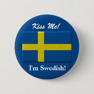 Kus me Ik ben Zweeds Ronde Button 5,7 Cm
