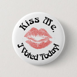 Kus me! Ik heb vandaag gestemd! Ronde Button 5,7 Cm