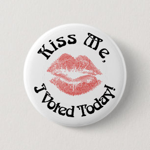 Kus me!  Ik heb vandaag gestemd! Ronde Button 5,7 Cm