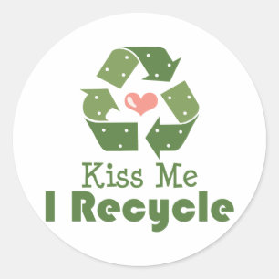 Kus me ik Recyclen ik Tekkers Ronde Sticker