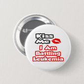 Kus me...ik vecht tegen leukemie ronde button 5,7 cm (Voorkant /achterkant)