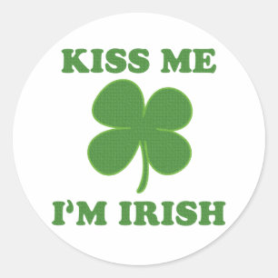 Kus me i'm Irish Ronde Sticker