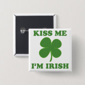 Kus me i'm Irish Vierkante Button 5,1 Cm (Voorkant /achterkant)
