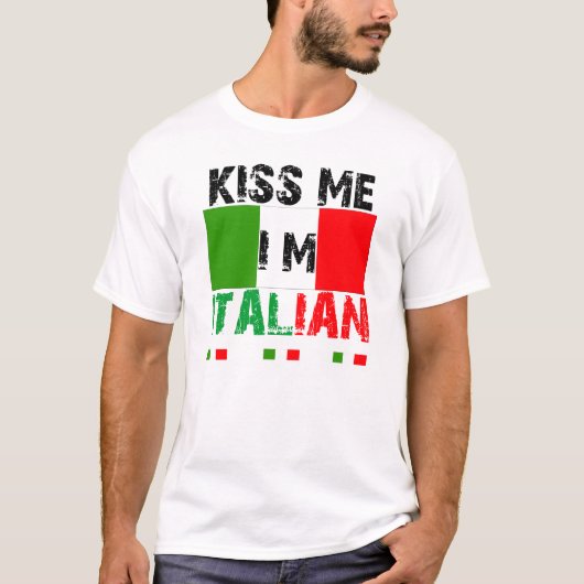 Kus me in het Italiaans T-shirt (Voorkant)