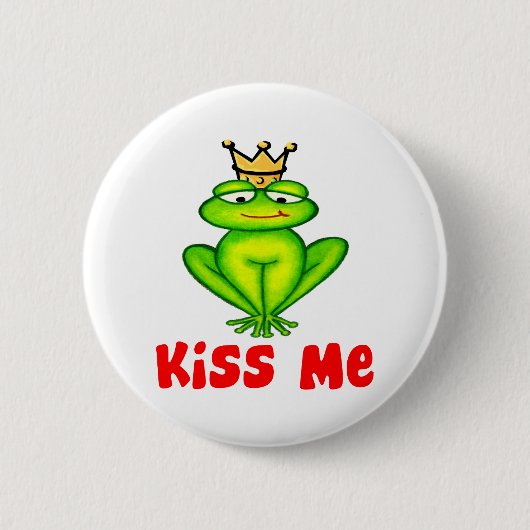 Kus me kikker ronde button 5,7 cm (Voorkant)