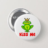 Kus me kikker ronde button 5,7 cm (Voorkant /achterkant)