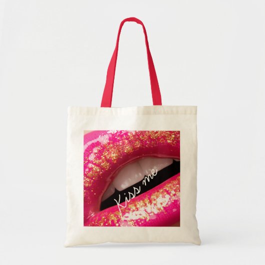 kus me lief lippen lippenstift achtergrond Case-Ma Tote Bag (Voorkant)