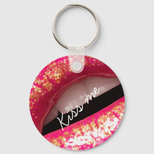 kus me liefde lippen lippenstift achtergrond Hoesj Sleutelhanger
