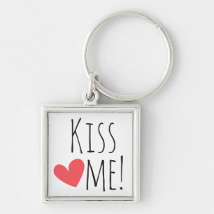 Kus Me Liefdescitaat Rode Hart Trouw Bruiloft Sleutelhanger