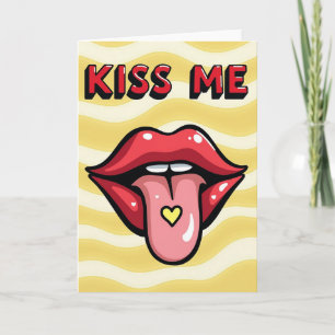 Kus Me Lippen Pop Art Liefdeskaart Kaart