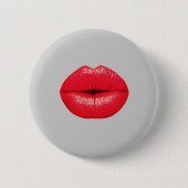 KUS ME LIPPEN rode mond Ronde Button 5,7 Cm (Voorkant)
