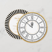 Kus me Midnight | Klok nieuwe jaren oud uitnodigin Save The Date (Voorkant / Achterkant)