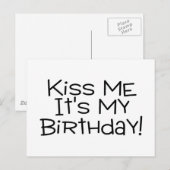 Kus me mijn verjaardag briefkaart (Voorkant / Achterkant)