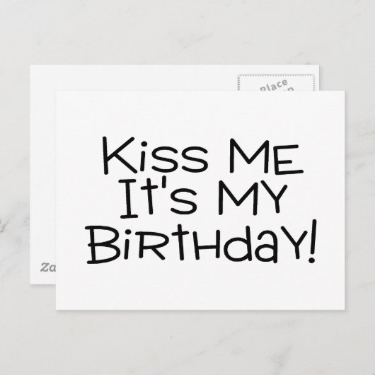 Kus me mijn verjaardag briefkaart (Voorkant / Achterkant)