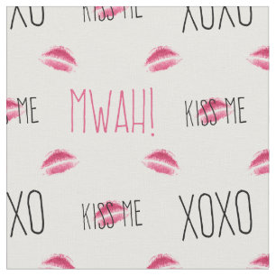 Kus me Mwah! Lip printpatroon Stof
