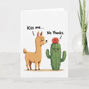 Kus Me Niet Cactus Lama Kaart