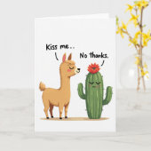 Kus Me Niet Cactus Lama Kaart (Gele Bloem)