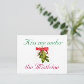 kus me onder de maretak Thunder_Cove Feestdagenkaart (Staand voorkant)