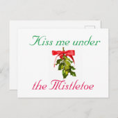 kus me onder de maretak Thunder_Cove Feestdagenkaart (Voorkant / Achterkant)