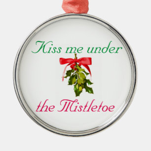 kus me onder de maretak Thunder_Cove Metalen Ornament