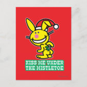 Kus me onder de mistletoe briefkaart (Voorkant)