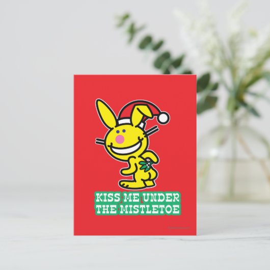 Kus me onder de mistletoe briefkaart (Staand voorkant)