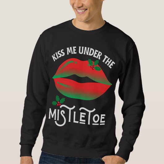 Kus me onder de Mistletoe lelijke kersttrui Trui (Voorkant)