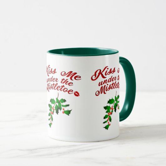Kus me onder de Mistletoe Mok (Voorkant rechts)