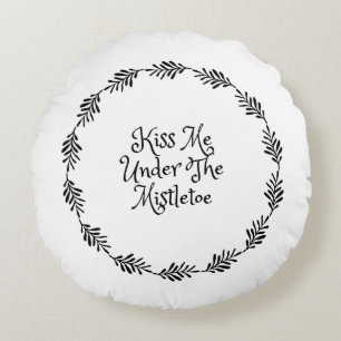 Kus me onder de mistletoe rond kussen
