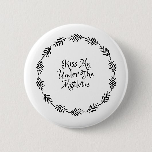 Kus me onder de mistletoe ronde button 5,7 cm (Voorkant)
