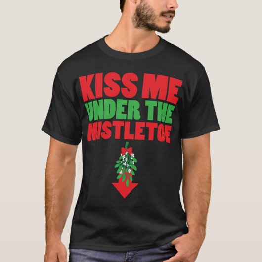 Kus me onder de mistletoe t-shirt (Voorkant)