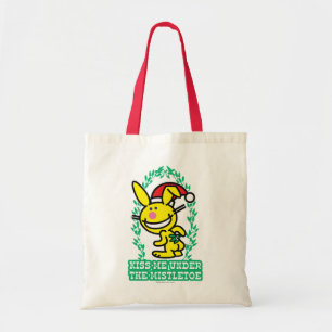 Kus me onder de mistletoe tote bag