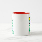 Kus me onder de mistletoe tweekleurige koffiemok (Center)