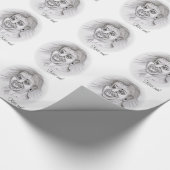 Kus me! Potlood dat zwart-wit Ontwerp trekt Cadeaupapier (Hoek)