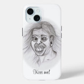 Kus me! - Potlood dat zwart-wit ontwerp trekt Case-Mate iPhone Case (Achterkant)