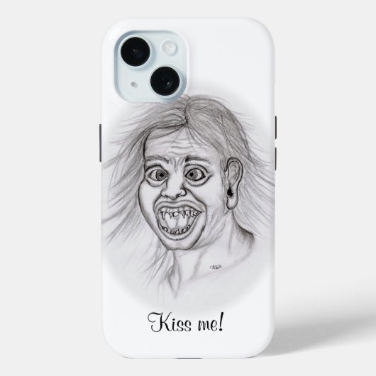 Kus me! - Potlood dat zwart-wit ontwerp trekt Case-Mate iPhone Case (Achterkant)