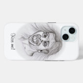Kus me! - Potlood dat zwart-wit ontwerp trekt Case-Mate iPhone Case (Achterkant (horizontaal))