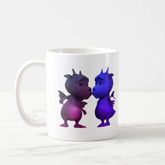 Kus me Quick Cute Blue & Pink Baby Dragon Koffiemok (Links)