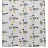 Kus me Quick Seaside Seagull Light Grey Douchegordijn (Voorkant)