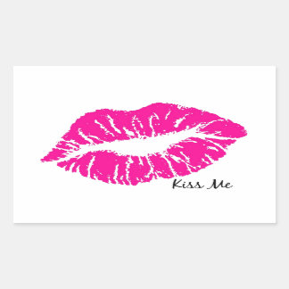 Kus me rechthoekige sticker