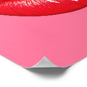 Kus me Red Lipstick pop lippen op girale roze Poster (Hoek)
