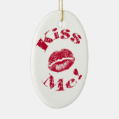 Kus Me! Rode Lippen Keramisch Ornament (Rechts)