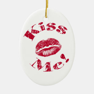 Kus me! Rode lippen Keramisch Ornament