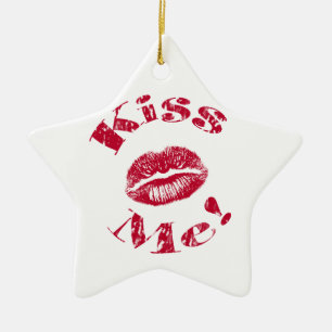 Kus me! Rode lippen Keramisch Ornament