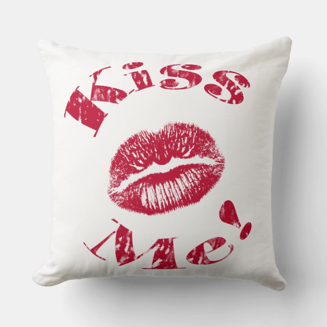 Kus me! Rode lippen Kussen (Voorkant)