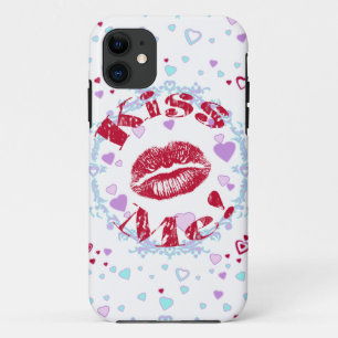 Kus me! Rode lippen met hart Case-Mate iPhone Case